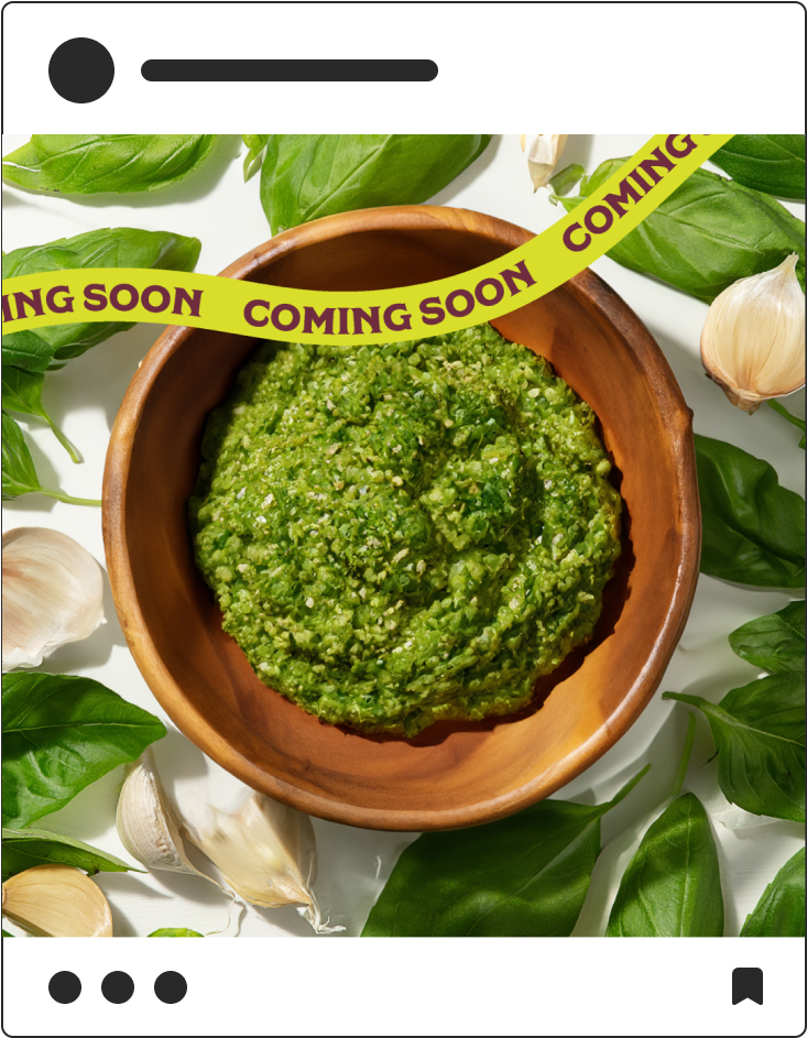 Cedar's social media post for Basil and Garlic mashed up